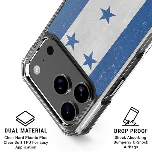 Honduras Flag Distressed iPhone 18 Pro Clear Case