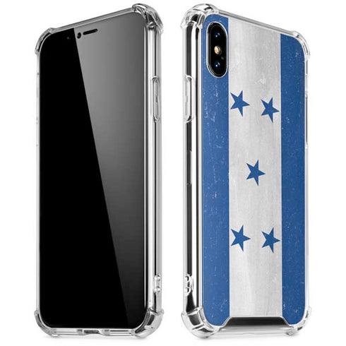 Honduras Flag Distressed iPhone X/XS Clear Case