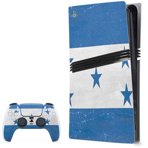 Honduras Flag Distressed PS5 Pro Bundle Skin