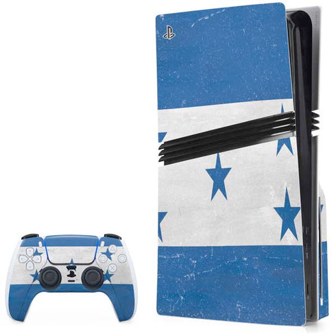 Honduras Flag Distressed PS5 Pro Disk Bundle Skin