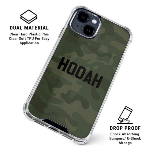 Hooah Military iPhone 15 Clear Case