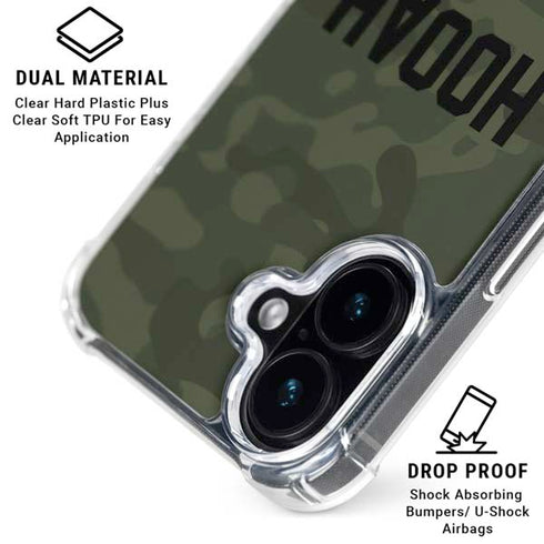 Hooah Military iPhone 16 Clear Case