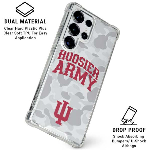 Indiana University Hoosier Army Galaxy S25 Ultra Clear Case