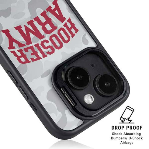 Indiana University Hoosier Army iPhone 14 Plus Kickstand Case