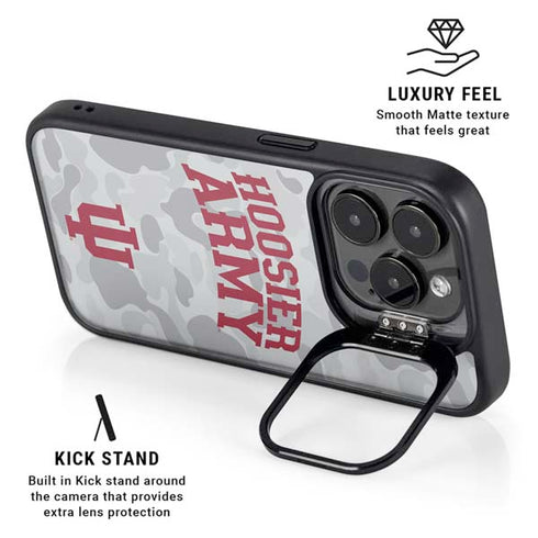Indiana University Hoosier Army iPhone 14 Pro Kickstand Case