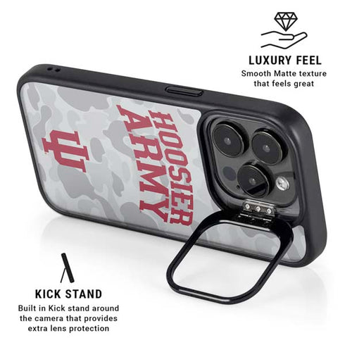 Indiana University Hoosier Army iPhone 14 Pro Max Kickstand Case