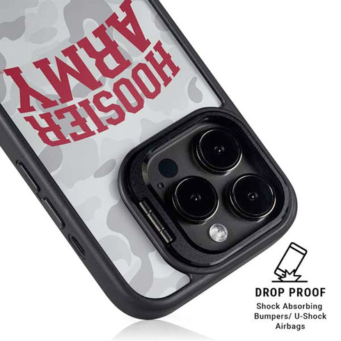 Indiana University Hoosier Army iPhone 14 Pro Max Kickstand Case