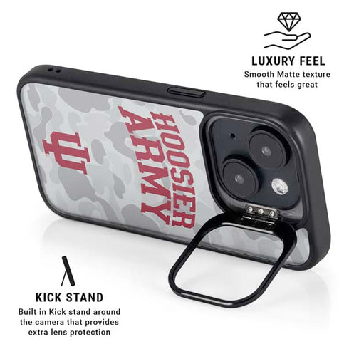 Indiana University Hoosier Army iPhone 15 Kickstand Case