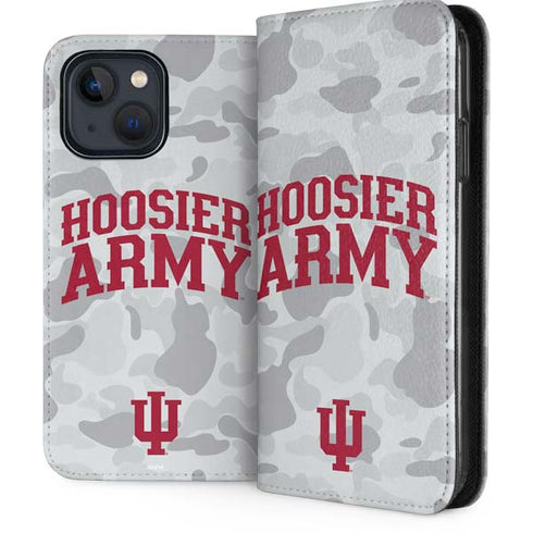 Indiana University Hoosier Army iPhone 15 Plus Folio Case