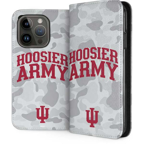 Indiana University Hoosier Army iPhone 15 Pro Folio Case