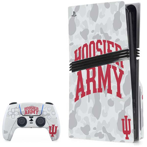 Indiana University Hoosier Army PS5 Pro Disk Bundle Skin