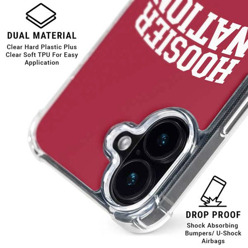 Indiana University Hoosier Nation iPhone 16 Plus Clear Case