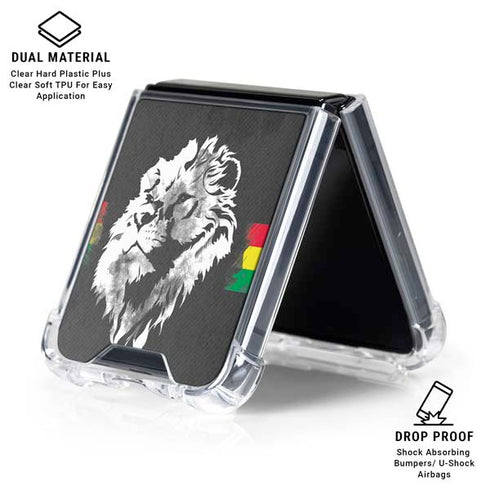 Horizontal Banner - Lion of Judah Galaxy Z Flip6 Clear Case