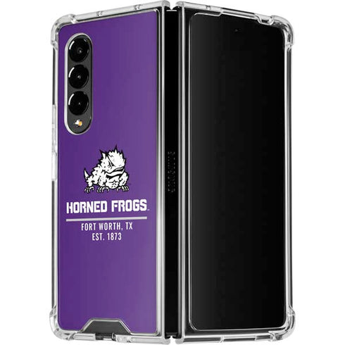 Texas Christian University Horned Frogs Fort Worth Galaxy Z Fold4 5G Clear Case