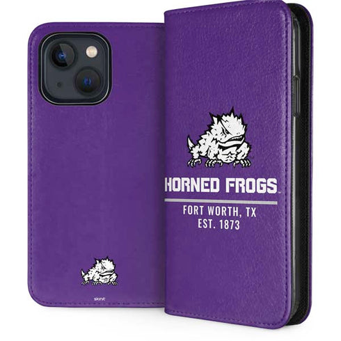 Texas Christian University Horned Frogs Fort Worth iPhone 15 Folio Case