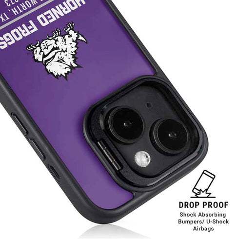 Texas Christian University Horned Frogs Fort Worth iPhone 15 Plus Kickstand Case