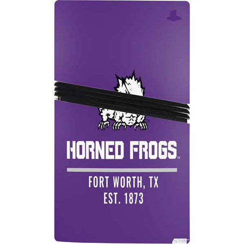 Texas Christian University Horned Frogs Fort Worth PS5 Pro Bundle Skin