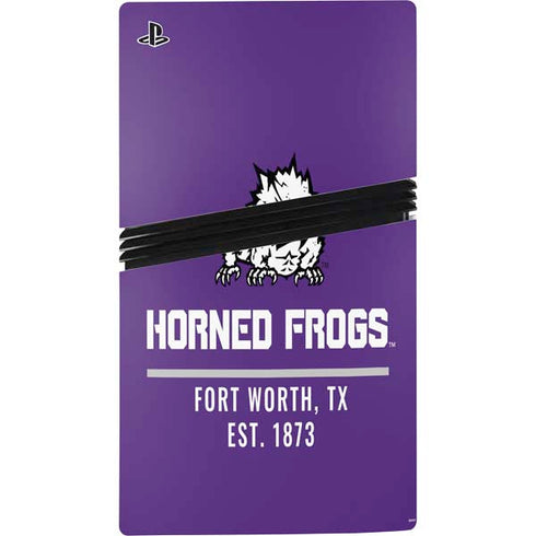 Texas Christian University Horned Frogs Fort Worth PS5 Pro Disk Console Skin