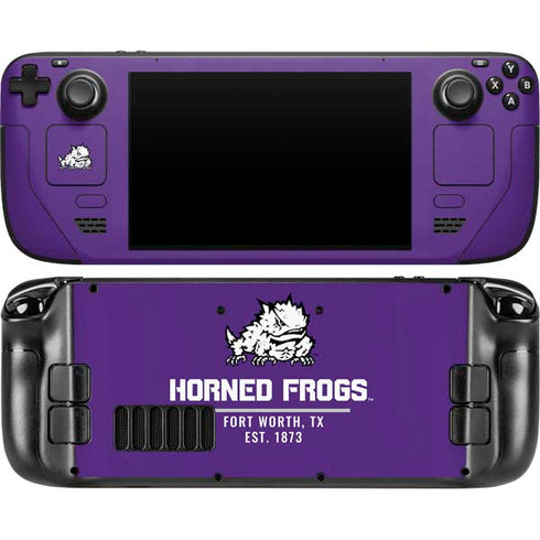 Texas Christian University Horned Frogs Fort Worth Steam Deck Handheld Gaming Computer OLED Skin