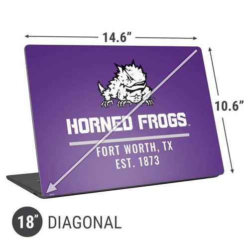 Texas Christian University Horned Frogs Fort Worth Universal Laptop 18in (14.6 x 10.6in) Skin