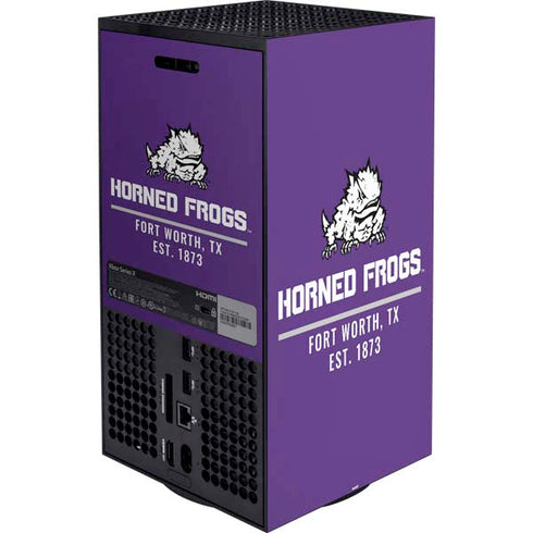 Texas Christian University Horned Frogs Fort Worth XBox Series X Digital Edition Bundle Skin