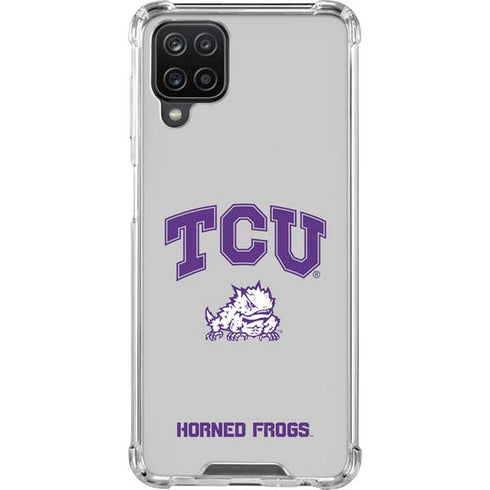 Texas Christian University Horned Frogs Logo Print Galaxy A12 Clear Case