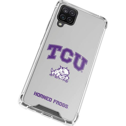 Texas Christian University Horned Frogs Logo Print Galaxy A12 Clear Case