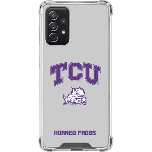 Texas Christian University Horned Frogs Logo Print Galaxy A72 5G Clear Case
