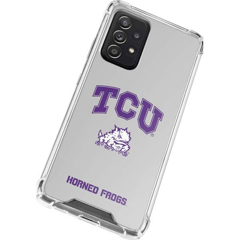 Texas Christian University Horned Frogs Logo Print Galaxy A72 5G Clear Case