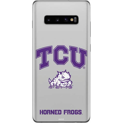 Texas Christian University Horned Frogs Logo Print Galaxy S10 Plus Skin