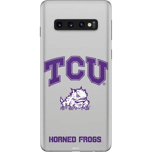 Texas Christian University Horned Frogs Logo Print Galaxy S10 Skin
