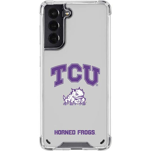 Texas Christian University Horned Frogs Logo Print Galaxy S21 5G Clear Case