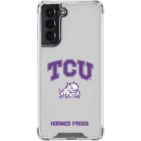 Texas Christian University Horned Frogs Logo Print Galaxy S22 Clear Case