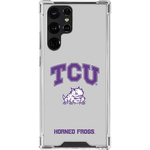 Texas Christian University Horned Frogs Logo Print Galaxy S22 Ultra Clear Case