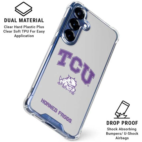 Texas Christian University Horned Frogs Logo Print Galaxy S25 Plus Clear Case