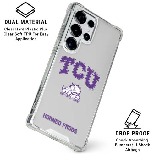 Texas Christian University Horned Frogs Logo Print Galaxy S25 Ultra Clear Case