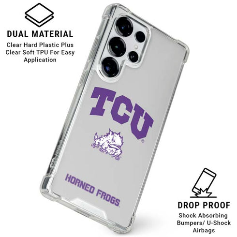 Texas Christian University Horned Frogs Logo Print Galaxy S26 Ultra Clear Case