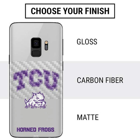 Texas Christian University Horned Frogs Logo Print Galaxy S9 Skin