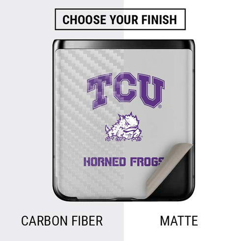 Texas Christian University Horned Frogs Logo Print Galaxy Z Flip Skin