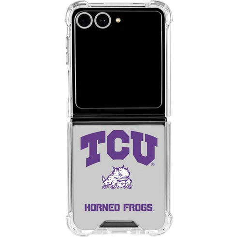 Texas Christian University Horned Frogs Logo Print Galaxy Z Flip7 Clear Case