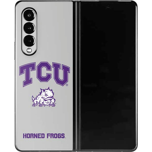 Texas Christian University Horned Frogs Logo Print Galaxy Z Fold3 5G Skin