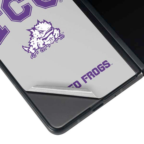 Texas Christian University Horned Frogs Logo Print Galaxy Z Fold3 5G Skin
