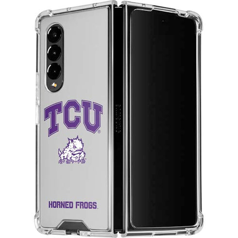 Texas Christian University Horned Frogs Logo Print Galaxy Z Fold4 5G Clear Case