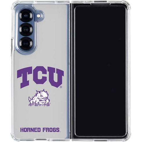 Texas Christian University Horned Frogs Logo Print Galaxy Z Fold7 Clear Case