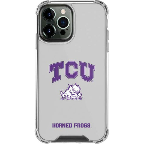 Texas Christian University Horned Frogs Logo Print iPhone 13 Pro Max Clear Case