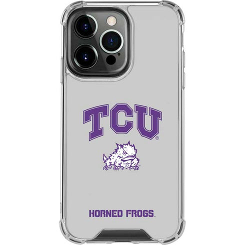 Texas Christian University Horned Frogs Logo Print iPhone 14 Pro Clear Case