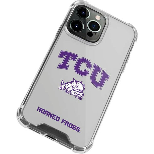 Texas Christian University Horned Frogs Logo Print iPhone 14 Pro Max Clear Case