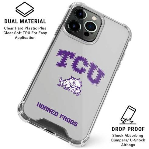Texas Christian University Horned Frogs Logo Print iPhone 15 Pro Max Clear Case
