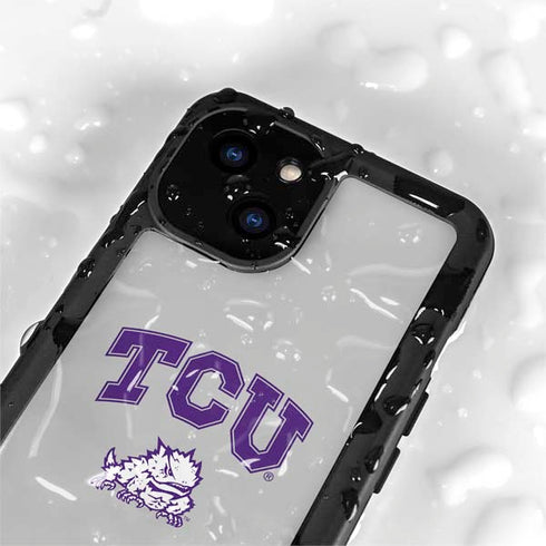Texas Christian University Horned Frogs Logo Print iPhone 15 Waterproof Case