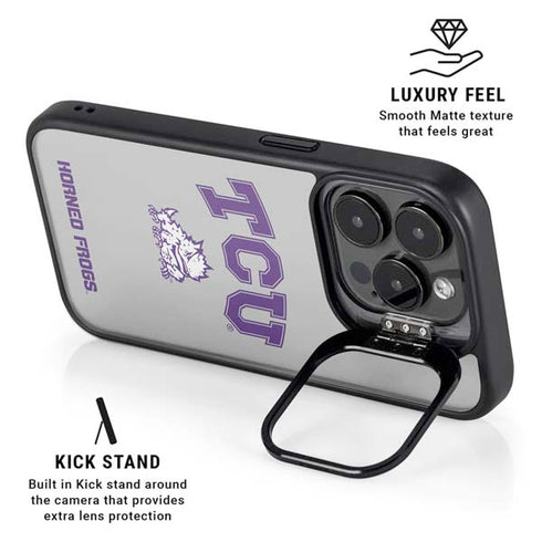 Texas Christian University Horned Frogs Logo Print iPhone 16 Pro Kickstand Case